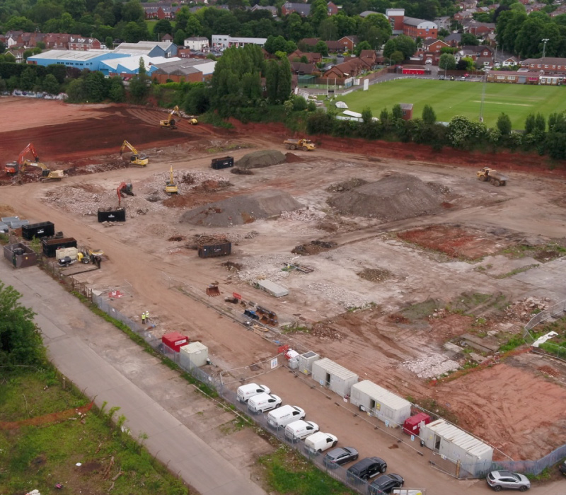Photo of the Stourbridge site during enabling works