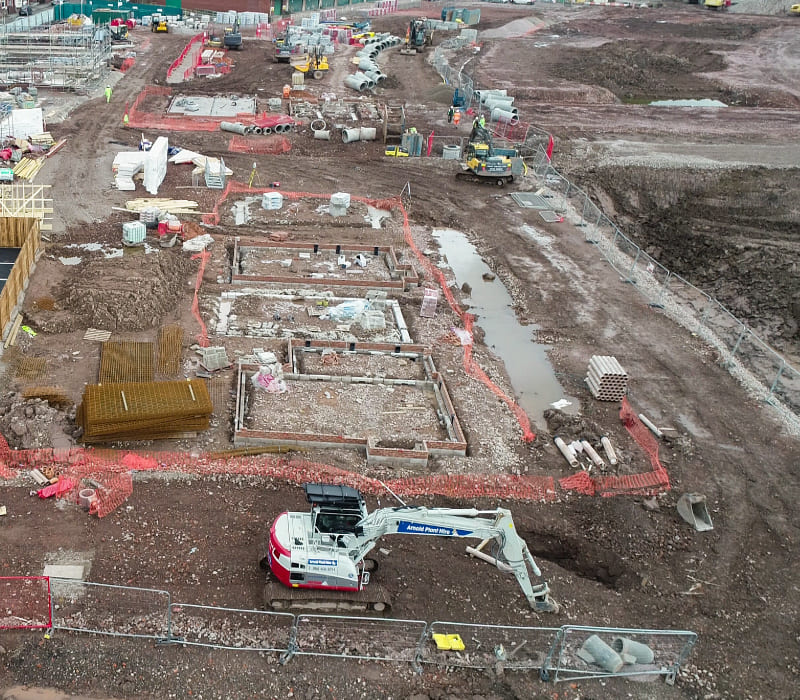 Construction of early plots at Countryside Properties' Crewe development.