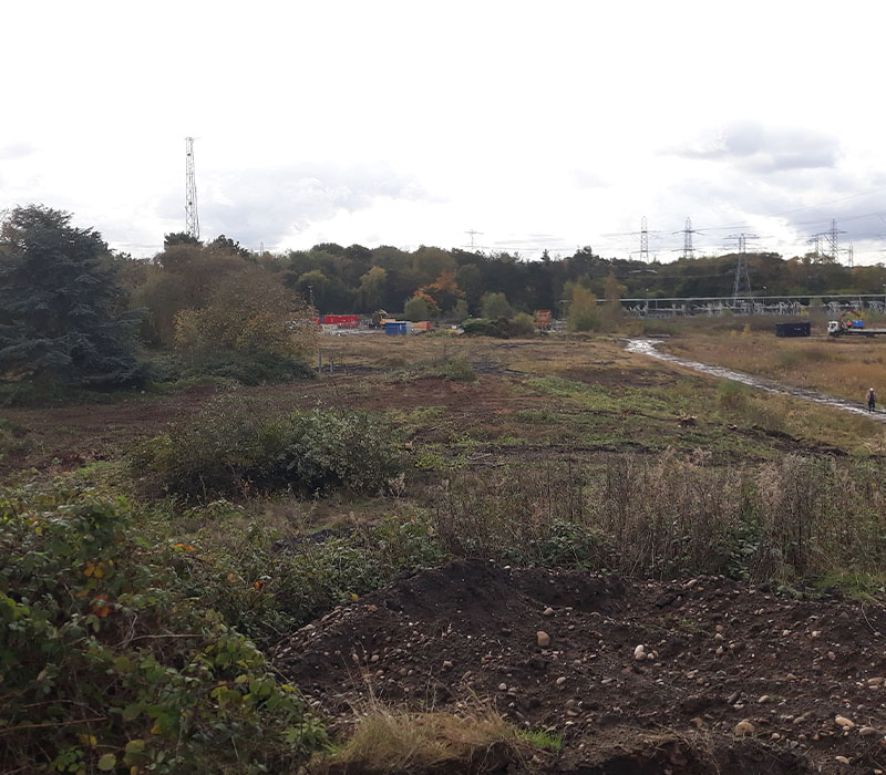 Tunnels which were dug out by an 85-tonne excavator at the former Drakelow Power Station site.