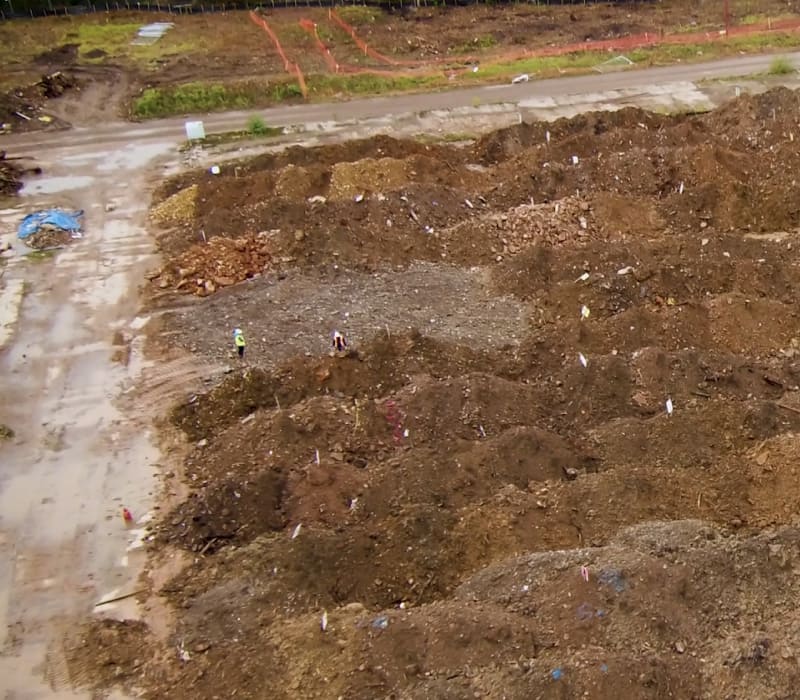 Digital terrain model generated to identify zinc hotspots and excavation depths.